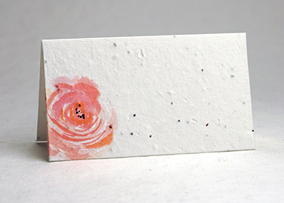 Pink Peony print seed paper place card