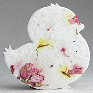 Click for 37s pink and yellow seed paper chick shape