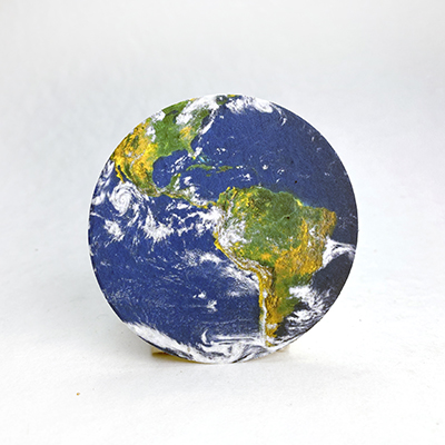 Earth Photo circle seed paper tags