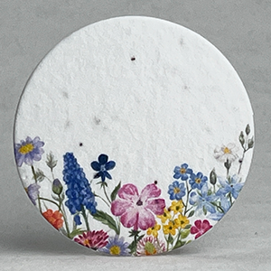 mom's garden seed paper printed circle