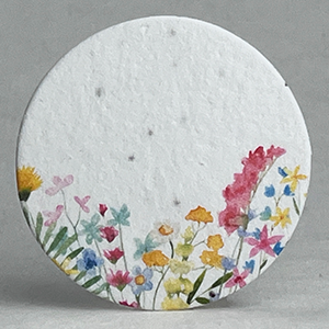 wildflowers seed paper printed circle