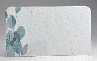 blue leaf escort card rounded