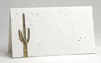 cactus print seed paper place card