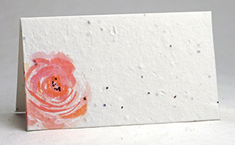 Pink Peony print seed paper place card