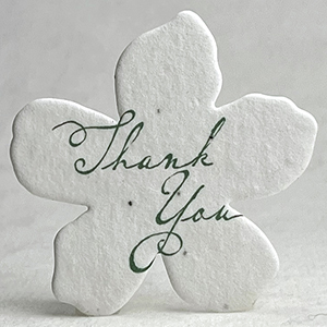 Thank You printed paper seed paper flower