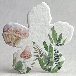 Mushroom printed paper seed paper flower