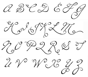 font letter set for initials only