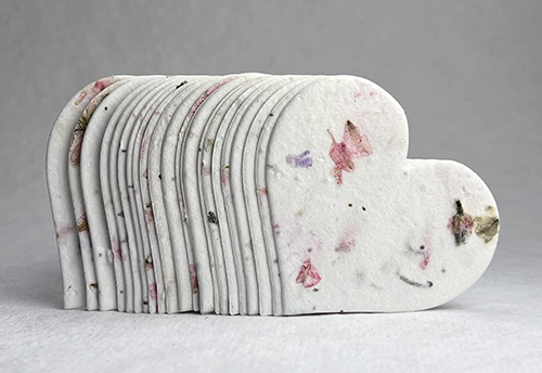 #17 recycled Pink Petal seed paper hearts