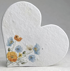 Blue and Orange Poppy Heart