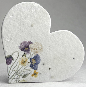 Blue and White Poppy Heart