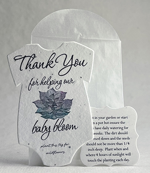seed paper onesie shapes with planting guide