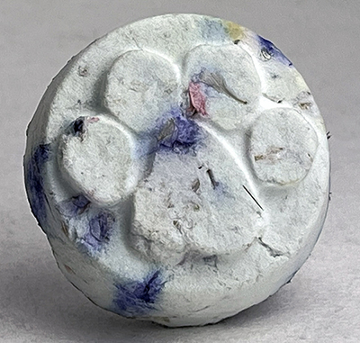 45s recycled fiber paw print