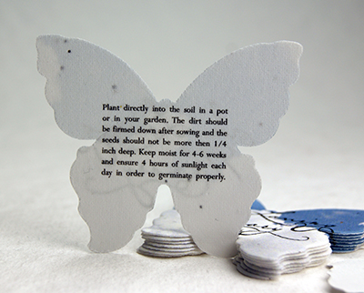 color printed  butterfly seed paper