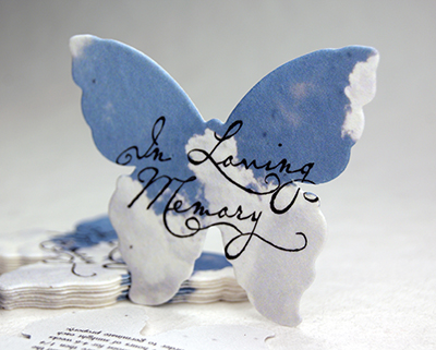 in loving memory clouds butterfly seed paper
