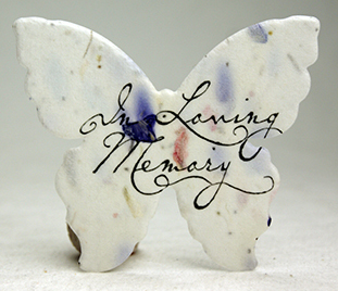 #45s in loving memory butterfly seed paper