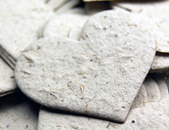 white seed paper hearts
