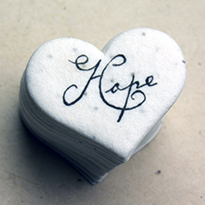 printed seed paper hearts hope