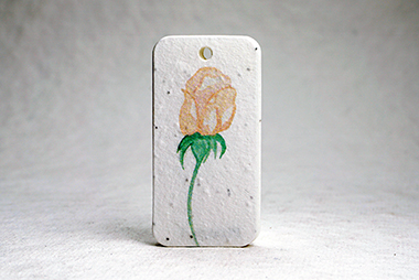 peach rose seed paper tag