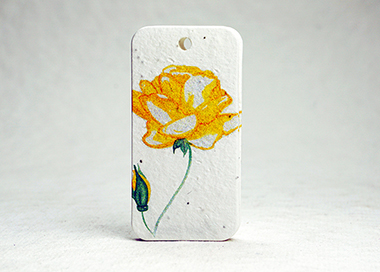 yellow rose seed paper tag