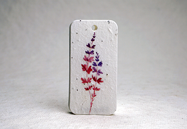 ruby red flower seed paper tag