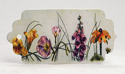 watercolor flowers tag