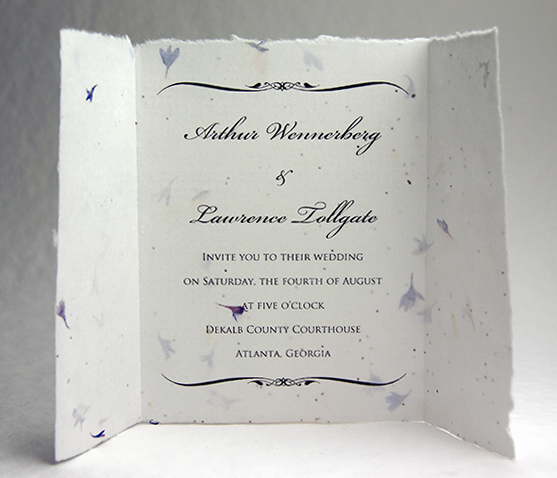 Quad Fold Seed Paper Invitation