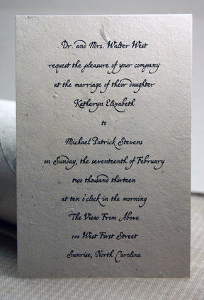 Cut edge lotka seed paper invitation panel