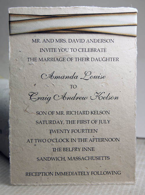 Seed Paper Wedding Invitations - 5x7 Lotka Panel Invitation with