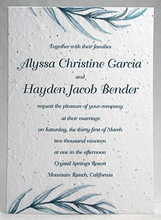 5x7 invitation with bamboo