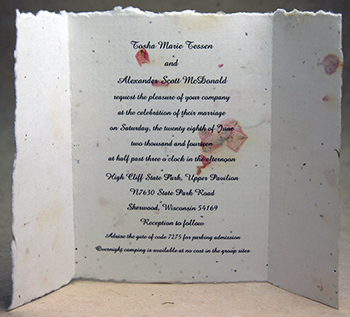 6" x 9" Handmade Paper (text printed directly)