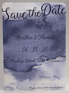 save the date - personalized watercolor seed paper card