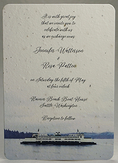 Seed Paper Wedding Invitations - 5x7 Lotka Panel Invitation with Silk  Ribbon Wrap