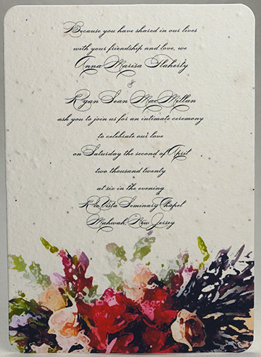 Summer Bouquet print seed paper invitation 5x7