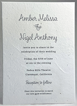 Text Only print invitation