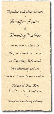 4" x 9" Seeded Lotka Invitation Panel