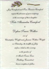 Click to order 5" x 7" Handmade invitation with misty attachment