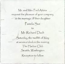 plain handmade square invitation