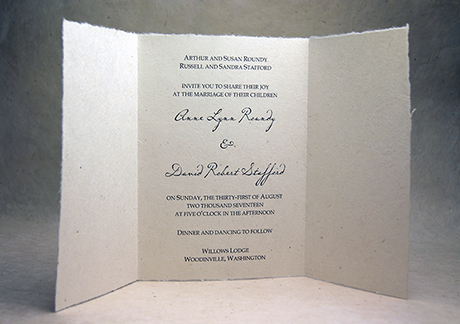 7x12 bifold with print invitation