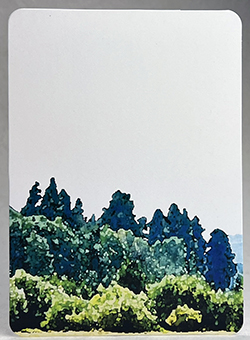 watercolor trees Print