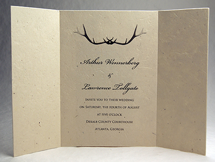 5x7 folding antler invitation