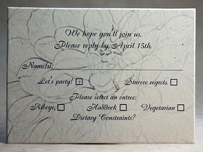 Grey Dahlia with Custom Printing Example
