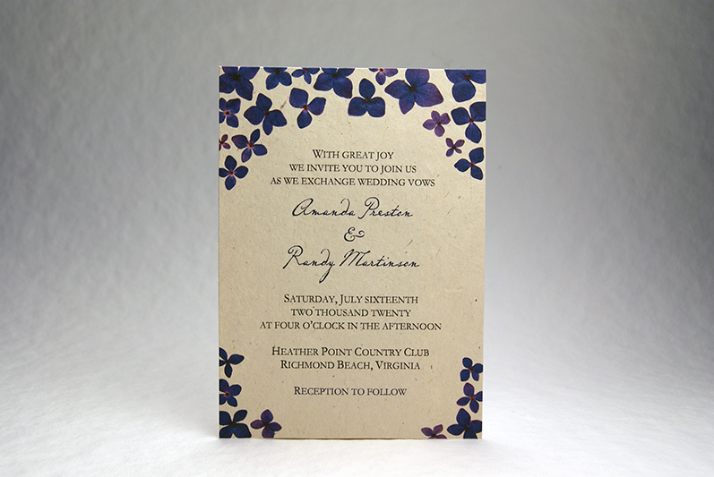 Handmade Rose Petal 5x7 Cardstock For Invitations 