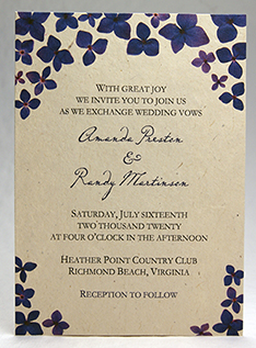 Purple Hydrangea Border invitation