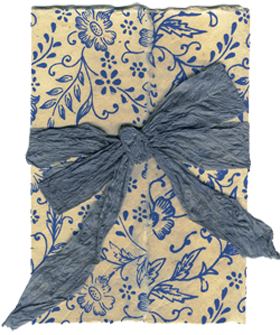 Blue Garden Paper with Big Bow