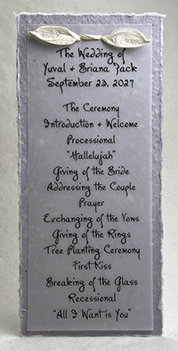 4x9 cotton invitation - printed example