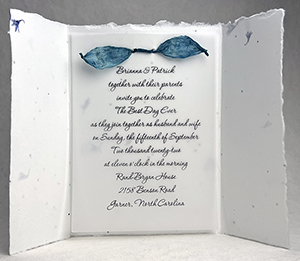 6x9 cotton invitation - printed example