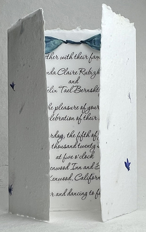 7x10 cotton invitation - printed example