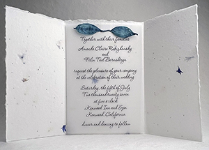 7x12 cotton invitation - printed example