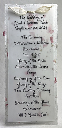 4x9 cotton invitation - printed example