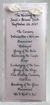 4x9 cotton invitation - printed example